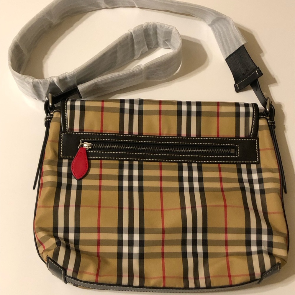 Burberry Red Black & White Stripes Brand New With Tags Authentic Designer Bag - Picture 3 of 16